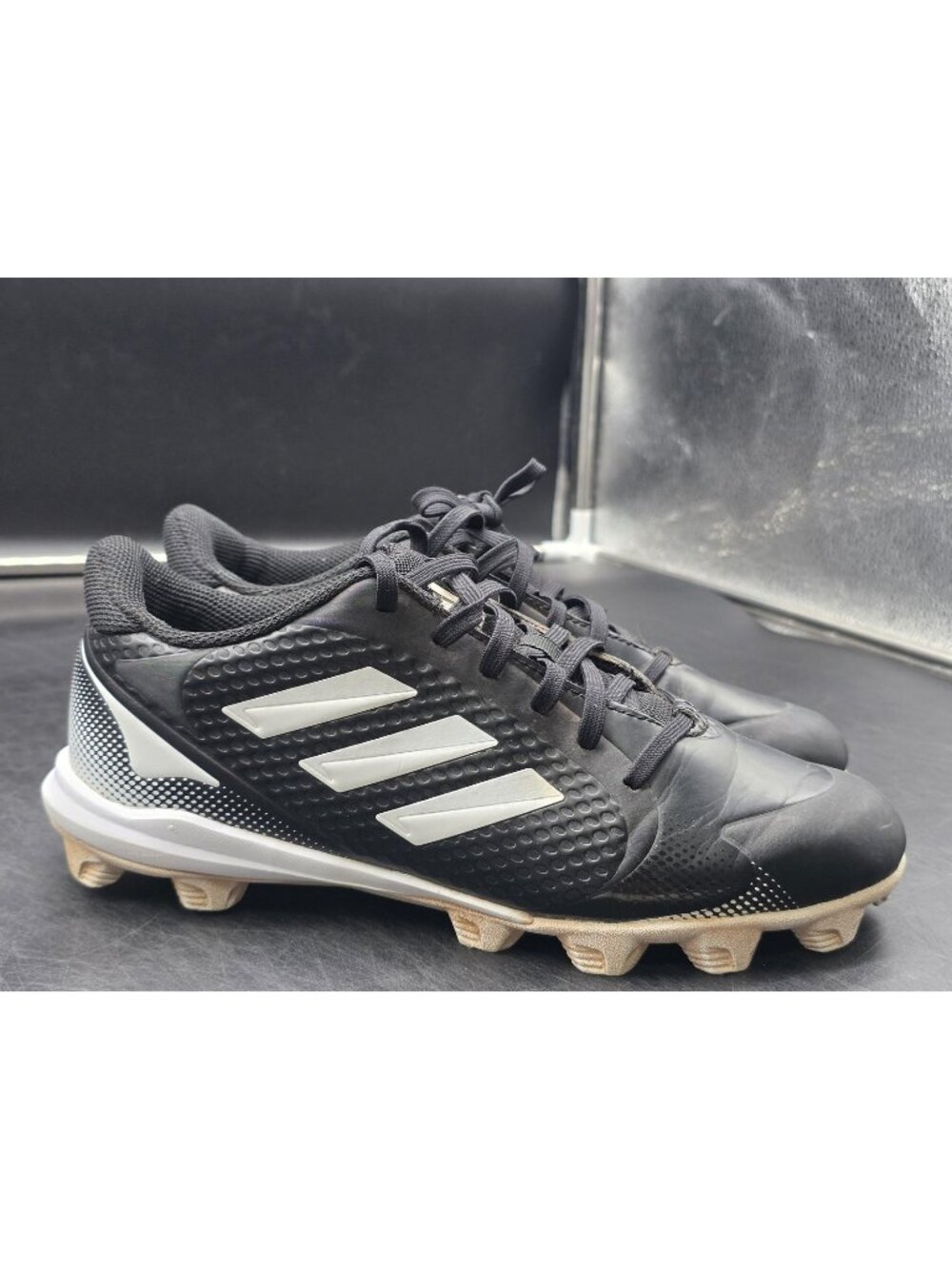 Adidas PureHustle Shoes Womens Size 7 Black Baseball Cleats Stained H02350